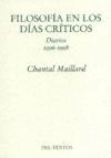 Portada de Filosofía en los días críticos