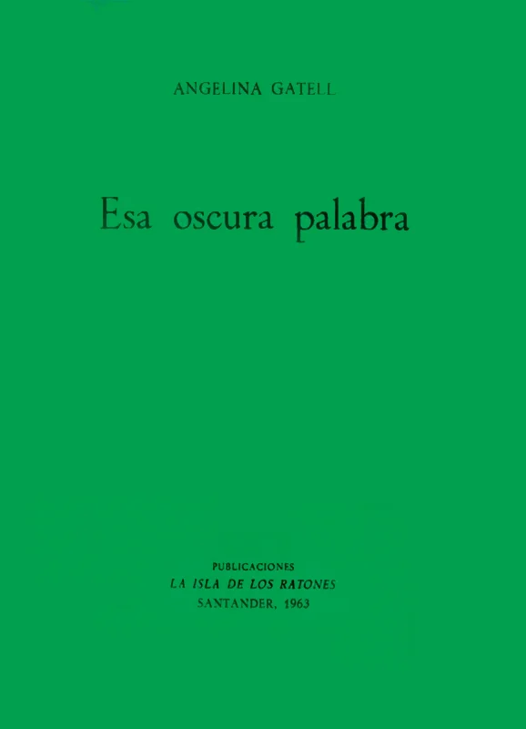 Portada de Esa oscura palabra